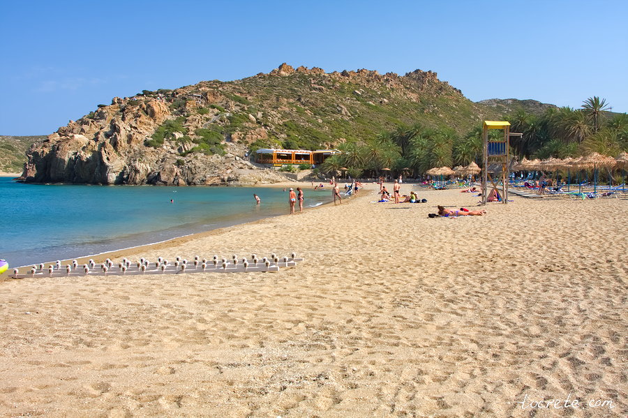 Знаменитый пальмовый пляж Ваи на востоке острова Крит